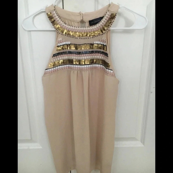 The Limited sequin halter top size, small, beige, brown, formal shirt sleeveless - Picture 1 of 4
